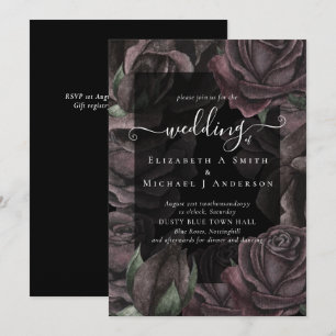 Gothique Noir Rose Goth Wedding Invitation