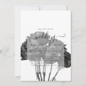 Gothique Noir Rose Goth Wedding Invitation (Devant)