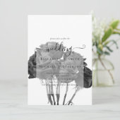 Gothique Noir Rose Goth Wedding Invitation (Debout devant)