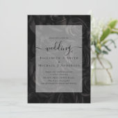 Gothique Noir Rose Goth Wedding Invitation (Debout devant)