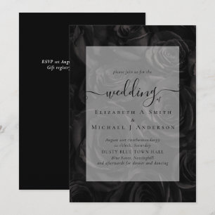 Gothique Noir Rose Goth Wedding Invitation