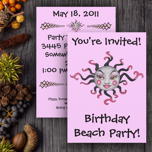 Gothique Noir Rose Sun Goddess Invitations