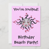 Gothique Noir Rose Sun Goddess Invitations (Devant)