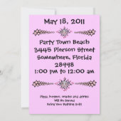 Gothique Noir Rose Sun Goddess Invitations (Dos)