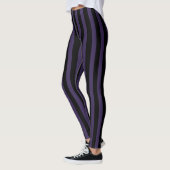 Gothique outcast, violet et bande noire Leggings (Gauche)
