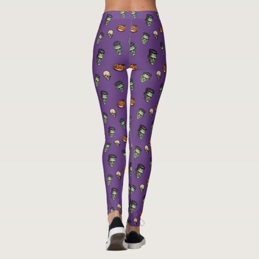 💜 Gothique pourpre Frankenstein Leggings 🕸️ 🦇 (Dos)