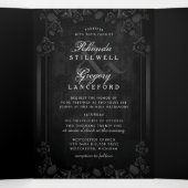 Gothique Romance B&W "Ensemble avec" MENU RSVP (Intérieur au milieu)