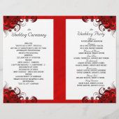Gothique Rouge Floral Bi-Fold Wedding Programme Mo (Dos)