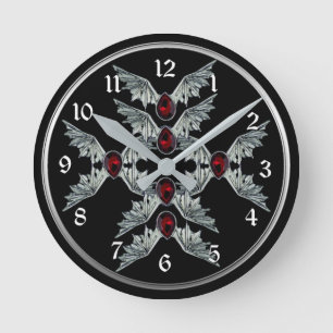 Gothique Sang Pierre Chauve Ailes Rond Horloge