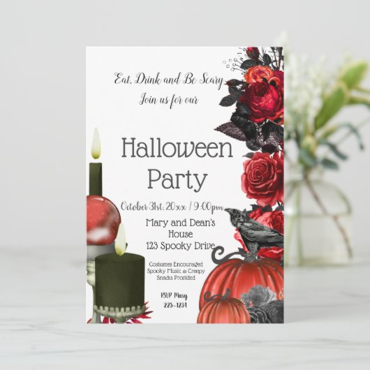 Gothique, sorcière Invitation Halloween (Debout devant)