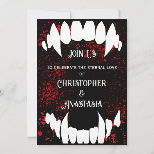 Gothique Spatter de sang Vampire Invitations de ma (Devant)