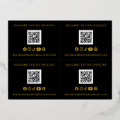 Gothique Tatouage de crâne Artiste Carte de visite (Verso)