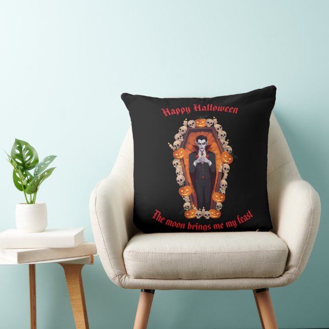 🧛 ‍ ♂️ gothique Vampire Halloween Coussin noir 🎃 (Chaise)