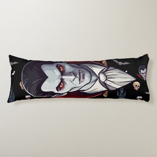 🧛 ♂️ gothique Vampire Halloween Coussin noir 🎃 (Devant)