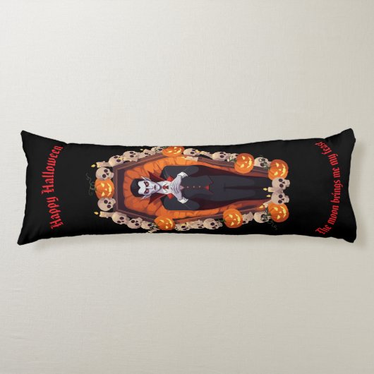 🧛 ♂️ gothique Vampire Halloween Coussin noir 🎃 (Devant)