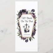 Gothique Vintage Black Peonies Menu Mariage (Dos)