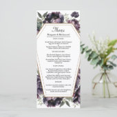 Gothique Vintage Black Peonies Menu Mariage (Debout devant)