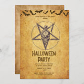 gothique vintage crâne éffrayant invitation hallow (Devant / Derrière)