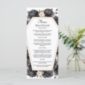 Gothique Vintage Florales Noirs Menu Mariage (Debout devant)