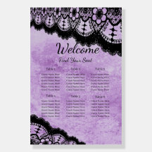 Gothique Violet Grunge noir dentelle carte de sièg