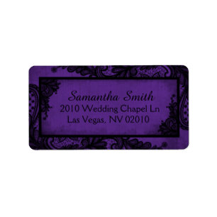 Gothique Violet Noir Dentelle Grunge Étiquettes de