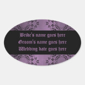 Gothique violet violet mariage damassé étiquettes (Devant)