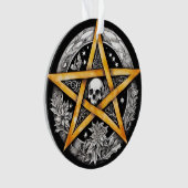 Gothique Yule Arbre Pentacle & Crâne Noir & Blanc (devant)