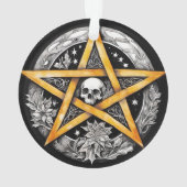 Gothique Yule Arbre Pentacle & Crâne Noir & Blanc (dos)