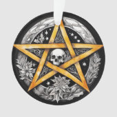 Gothique Yule Arbre Pentacle & Crâne Noir & Blanc (devant)