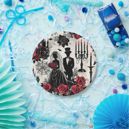Gothisch bloemen papieren bord - Halloween, trouwe (Feest)
