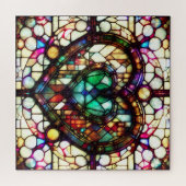 Gothisch gekleurd glazen hart legpuzzel (Horizontaal)