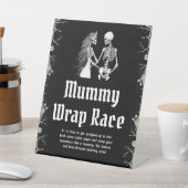 Gothisch Halloween Skelet Mummie Wrap Race Bord Reclamebord Met Voetstuk (Insitu)