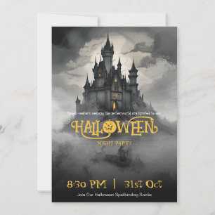 Gothisch Kasteel Vintage Griezelen Halloween Feest Kaart