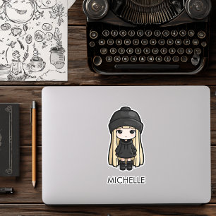 Gothisch meisje Cute meisjesachtige anime cartoon Sticker