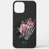  gothisch roze rozen skeletmonogram Case-Mate iPhone case (Achterkant)
