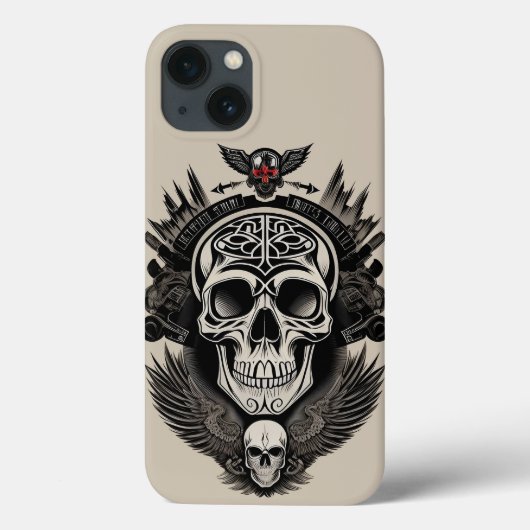 Gothisch schedelontwerp Case-Mate iPhone case (Achterkant)