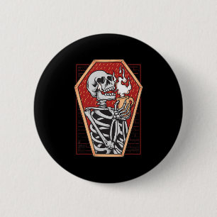 Gothisch skelet in Coffin Mall Gothic Halloween Ae Ronde Button 5,7 Cm