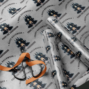 Gothisch Victoriaans Gehekst Huis Gelukkig Hallowe Cadeaupapier