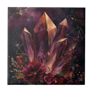 Gothische Amethist Bloem Galaxy Patroon Tegeltje