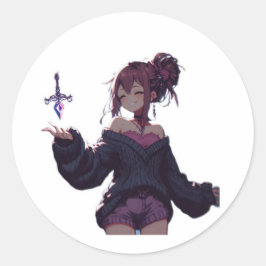 Gothische Anime Meisje Sticker met Toverkracht
