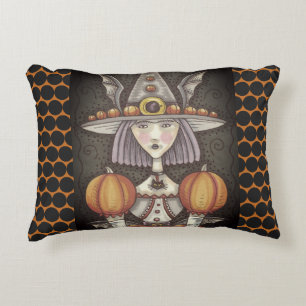 GOTHISCHE BBT WITCH MEISJE HALLOEEN ACCENT PILLOW KUSSEN