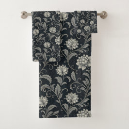 Gothische Bloemen Patroon Bad Handdoek