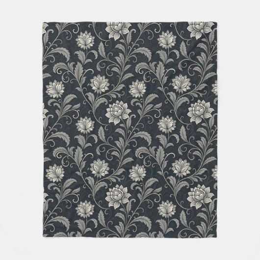 Gothische Bloemen Patroon Fleece Deken (Voorkant)