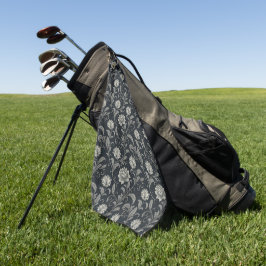 Gothische Bloemen Patroon Golfhanddoek