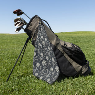 Gothische Bloemen Patroon Golfhanddoek
