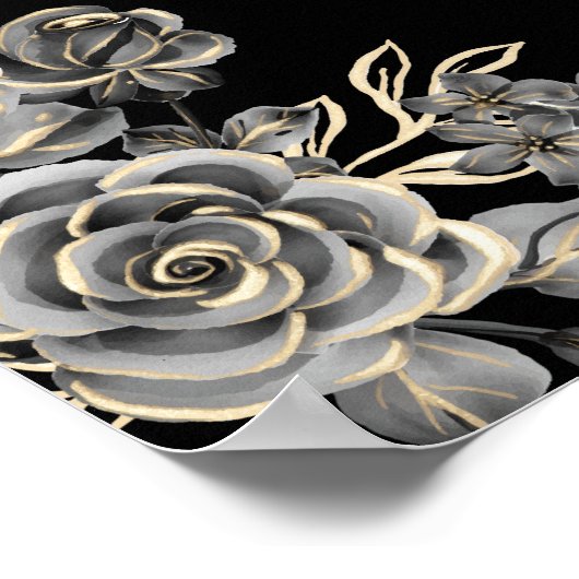 Gothische bloemense Halloween-feest welkomstbord Poster (Hoek)