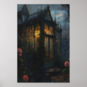 Gothische bloemenserre rozen kunst afdrukbaar poster