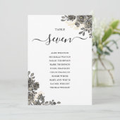 Gothische bloemrozen zitplan tafelnummer (Staand voorkant)