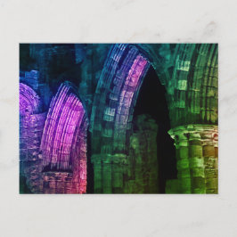 Gothische bogen die oud zijn en gebeten Whitby abb Briefkaart