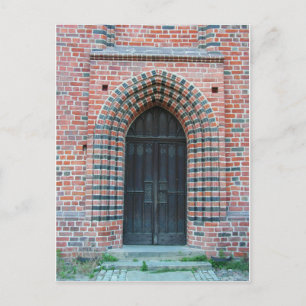 Gothische deur briefkaart